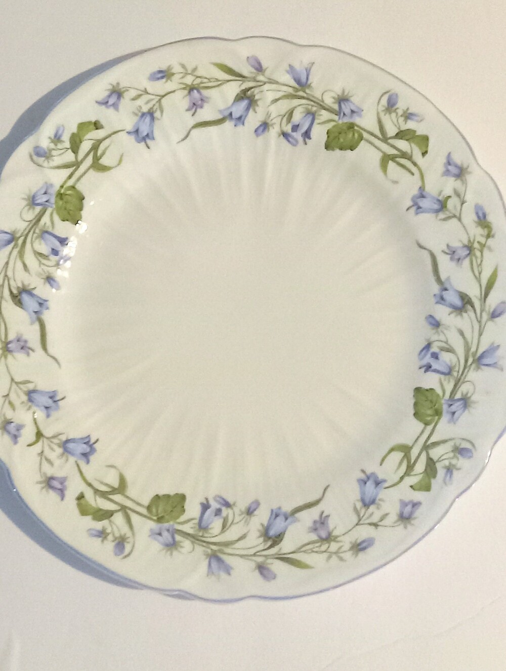 Vtg Shelly Fine Bone China Harebell 8 in Salad Plate Blue Bell Flowers Excellent